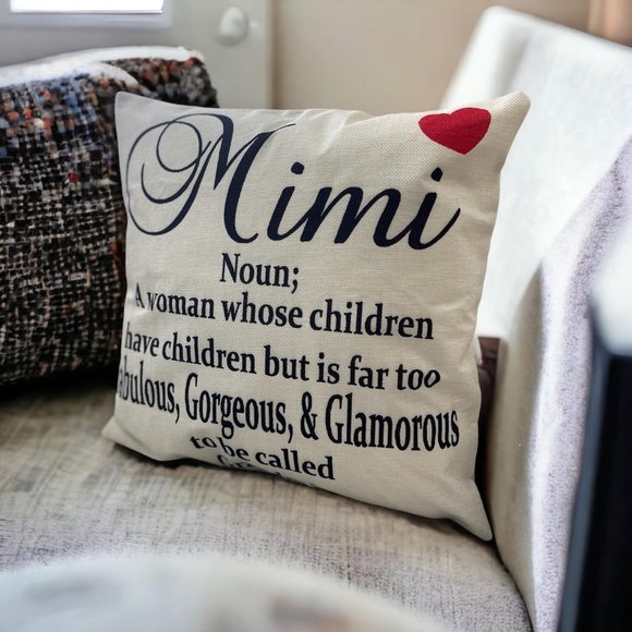 (Only Cover) Grandma Gifts Mimi Pillowcase 18x18 Home Decor Mimi Furniture Decor - Picture 4 of 7